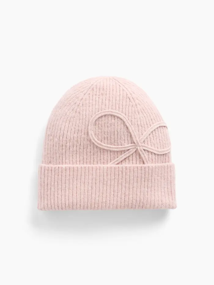 Kids Bow Beanie - Primitive pink