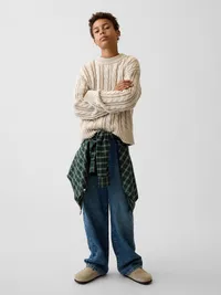 Kids Cable-Knit Sweater - Birch — view 4