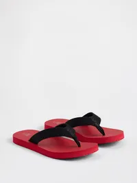 Kids Canvas Flip Flops - Modern red — view 2