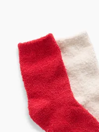 Kids Cozy Socks (2-Pack) - Multi red & white — view 2