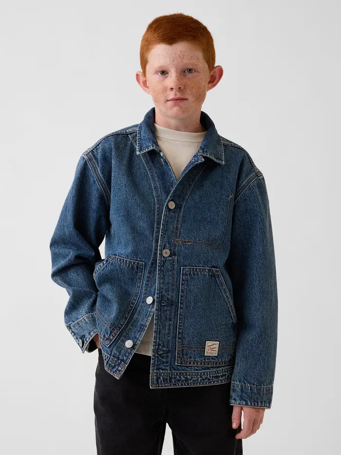 Kids Denim Chore Jacket - Medium wash