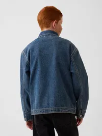 Kids Denim Chore Jacket - Medium wash — view 3