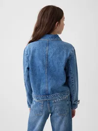 Kids Denim Patch Pocket Jacket - Medium wash — view 3