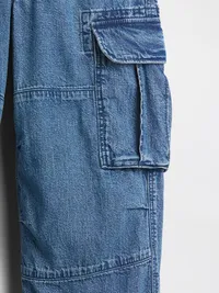 Kids Easy Cargo Jeans - Medium wash — view 5