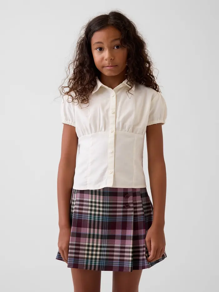 Kids Fitted Button-Front Top - New off white