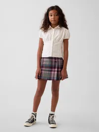 Kids Fitted Button-Front Top - New off white — view 4