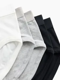 Kids Organic Stretch Cotton Basic Briefs (5-Pack) - Grey multi-pack — view 2