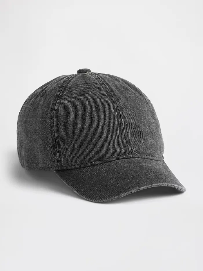 Kids Overdye Baseball Hat - Black