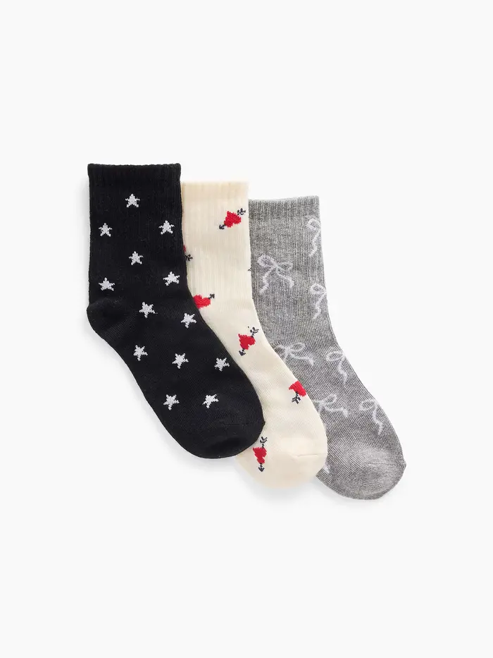 Kids Print Crew Socks (3-Pack) - Multi