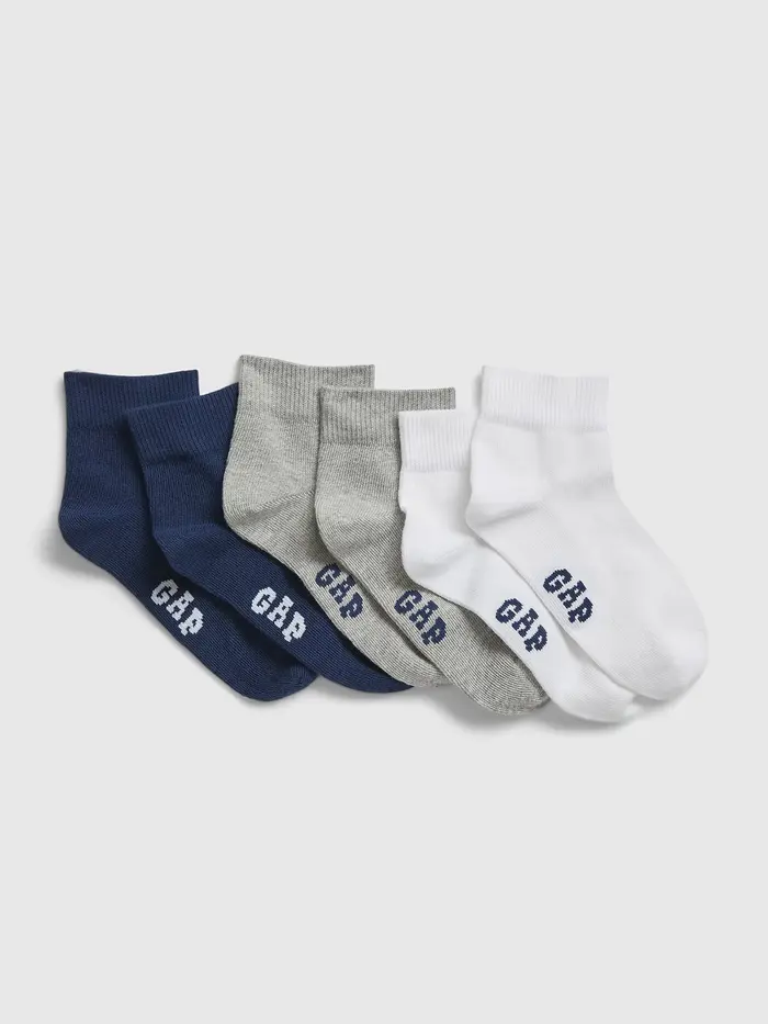 Kids Quarter Crew Socks (3-Pack) - Multi