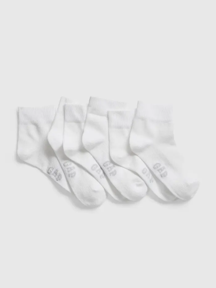 Kids Quarter Crew Socks (3-Pack) - White