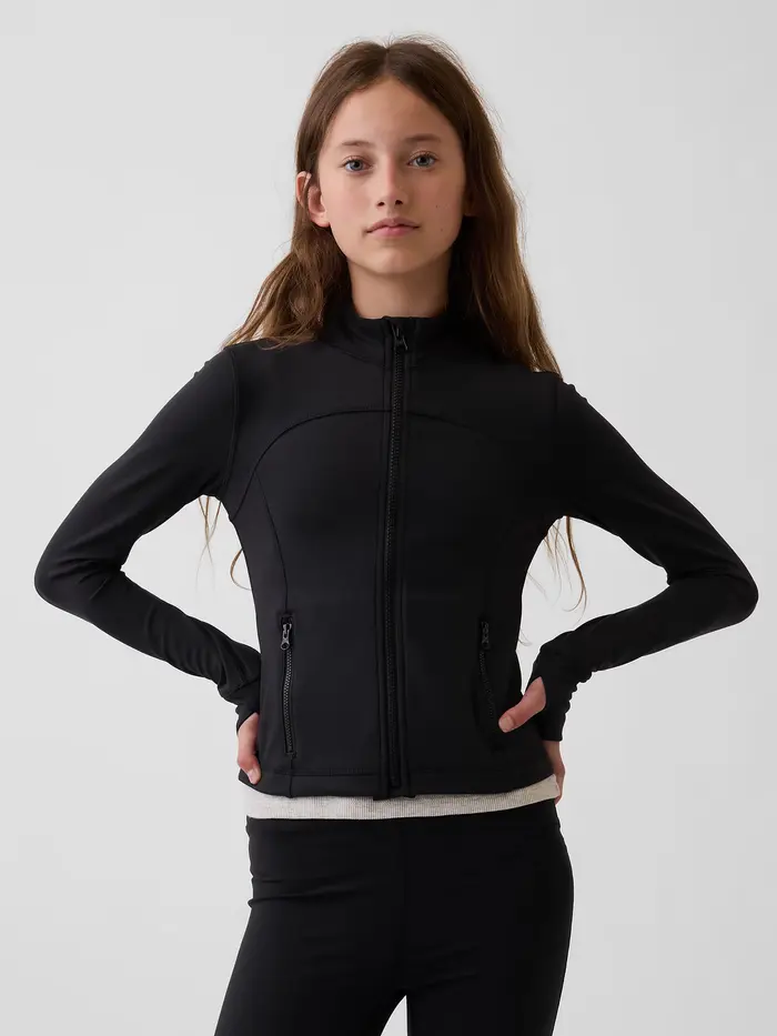 Kids Quick-Dry Zip Jacket - Black