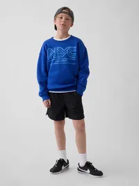 Kids Relaxed Graphic Sweatshirt - Active blue — view 4