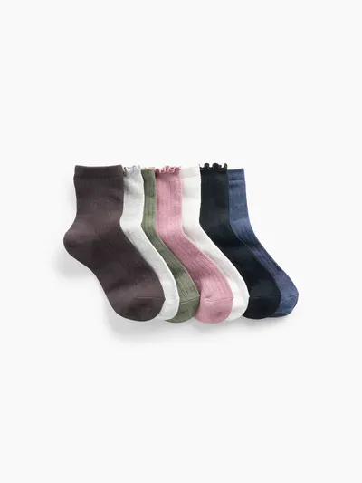 Kids Ruffle Crew Socks (7-Pack) - Multi