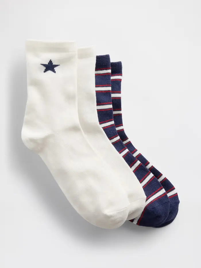 Kids Star Crew Socks (2-Pack) - Multi