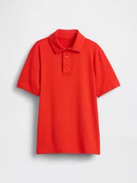 Kids Tech Performance Polo - Hot red — view 2