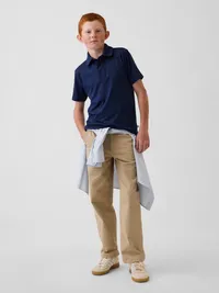 Kids Uniform Performance Polo - Navy — view 4