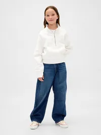 Kids VintageSoft Half-Zip Pullover - New off white — view 4