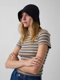Knit Bucket Hat - Black — view 2