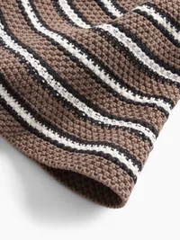 Knit Bucket Hat - Brown stripe — view 3