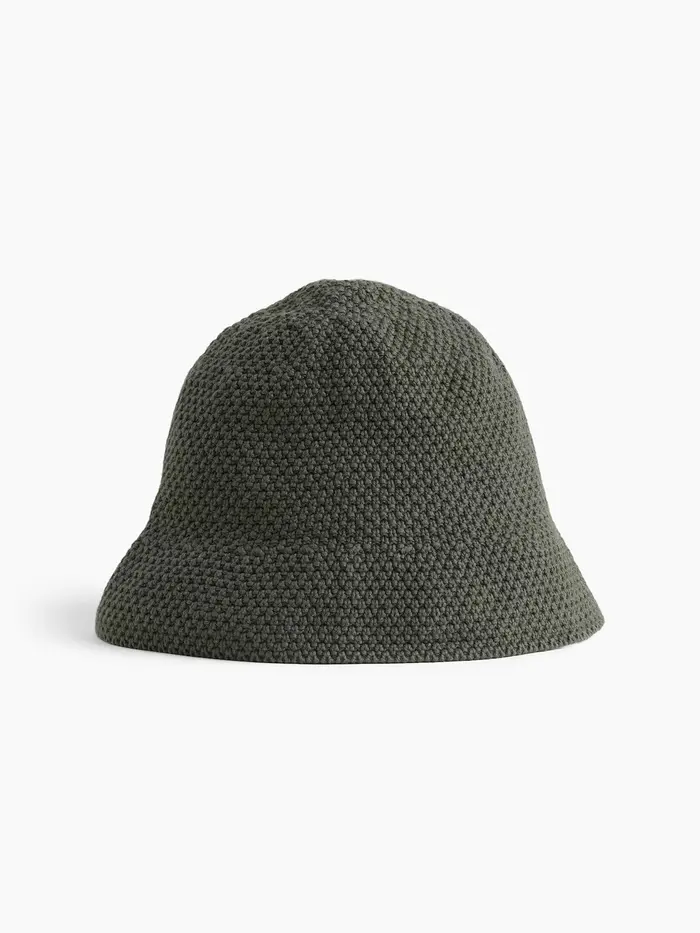 Knit Bucket Hat - Olive green