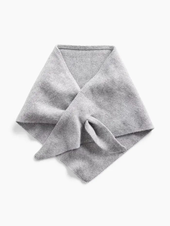 Knit Triangle Scarf - Grey