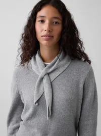Knit Triangle Scarf - Grey — view 2
