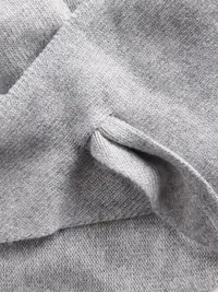 Knit Triangle Scarf - Grey — view 4
