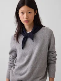 Knit Triangle Scarf - Navy uniform — view 2