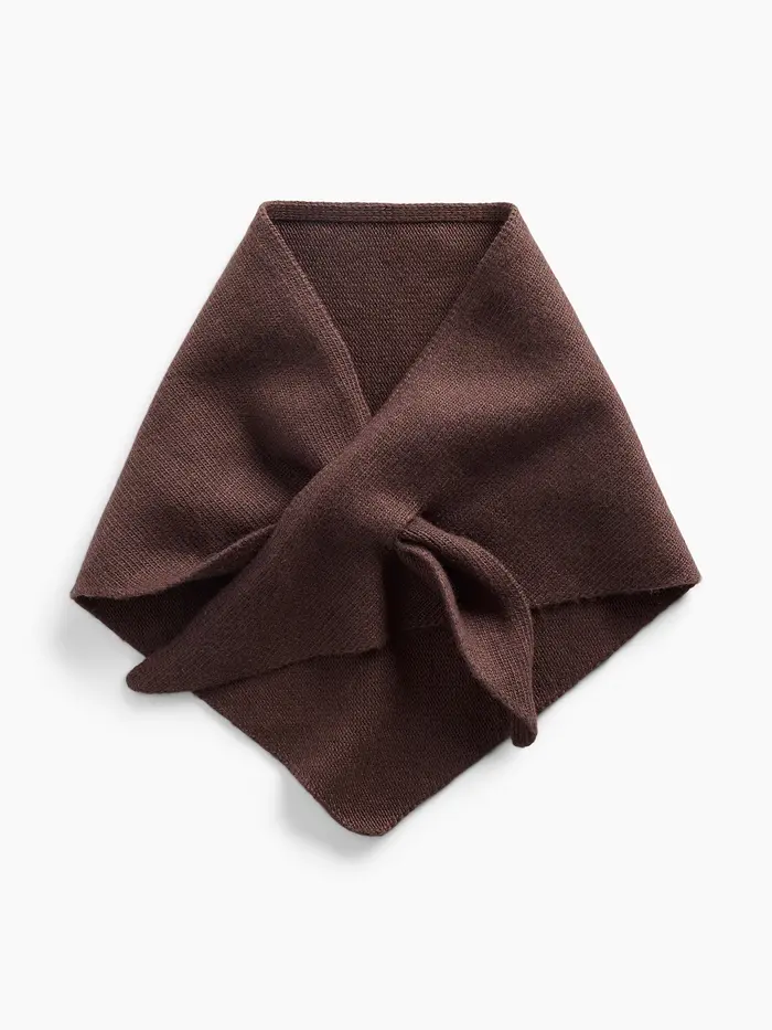 Knit Triangle Scarf - Terra brown