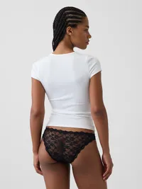Lace Cheeky Bikini - True black — view 2