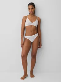 Lace Thong - Fresh white — view 4