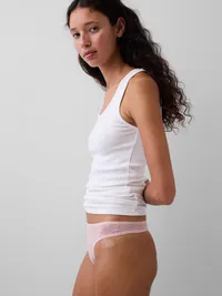 Lace Thong - Primitive pink — view 2