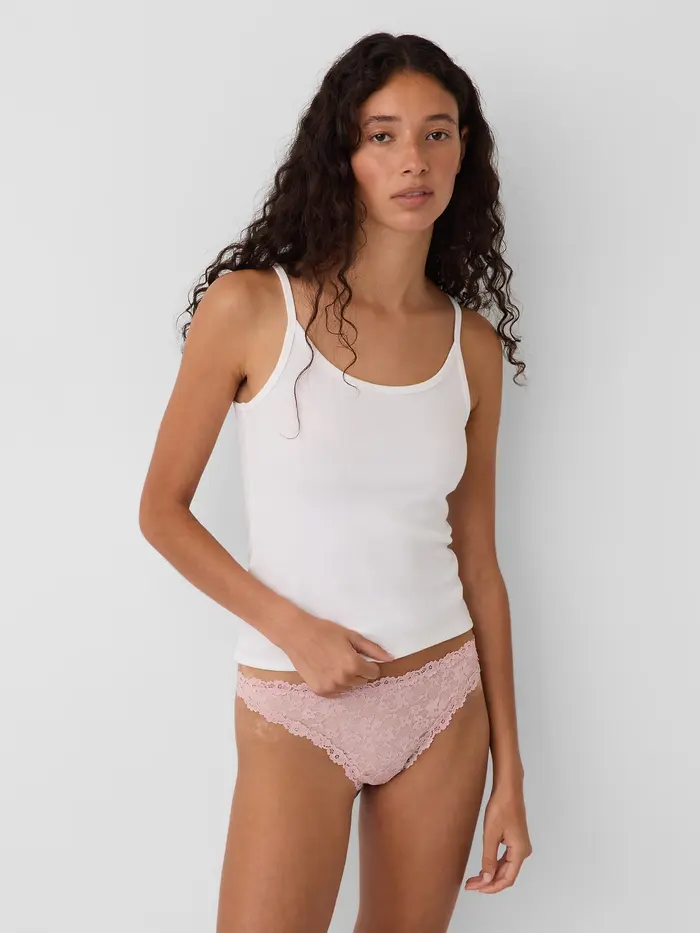 Lace Thong - Primitive pink