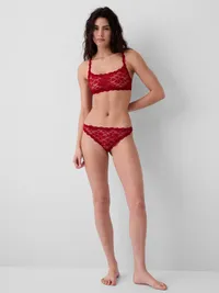 Lace Thong - Sled red — view 4