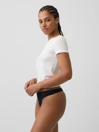 Lace Thong - True black — view 2