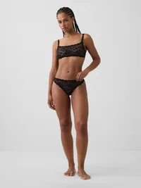 Lace Thong - True black — view 4