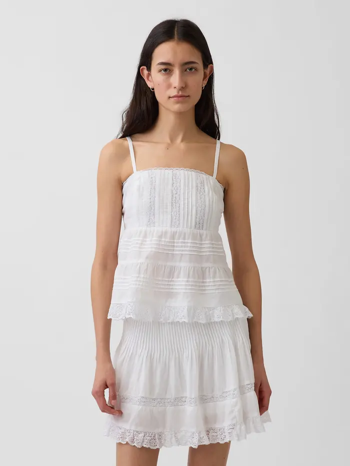Lace-Trim Cami - Fresh white