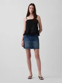 Lace-Trim Cami - True black — view 2