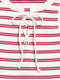 Lace-Up Tank Top - Red Blue Stripe — view 4