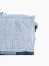 Large Patchwork Denim Five Pocket Tote - Dark wash — view 5