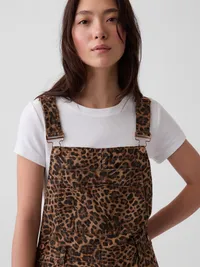 Leopard Print Loose Overalls - Brown leopard print — view 4