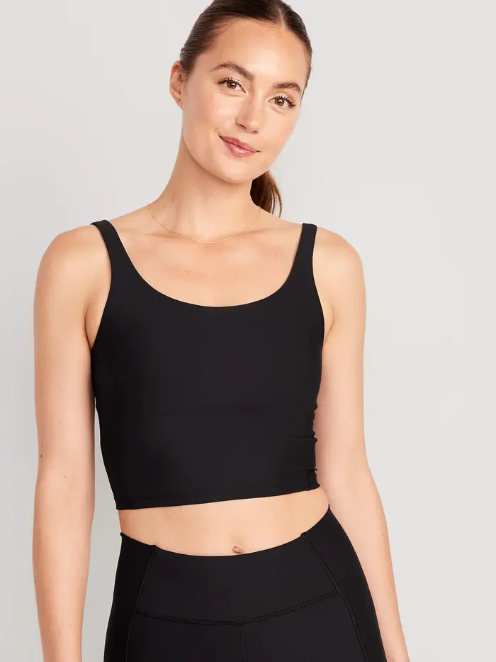 Light Support PowerSoft Longline Sports Bra - Black Jack