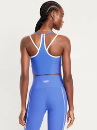 Light Support PowerSoft Longline Sports Bra - CRAYON BLUE — view 2
