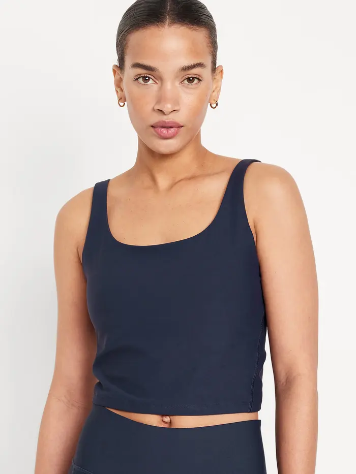 Light Support PowerSoft Longline Sports Bra - Navy Blue