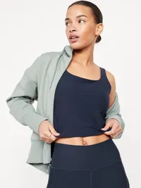 Light Support PowerSoft Longline Sports Bra - Navy Blue — view 3
