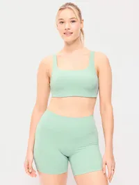 Light Support StudioSmooth Square-Neck Sports Bra - Enchant Mint — view 5