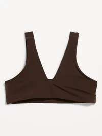 Light Support StudioSmooth Twist-Front Sports Bra - Black Coffee — view 3