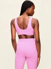 Light Support StudioSmooth Twist-Front Sports Bra - Orchid — view 2