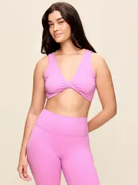 Light Support StudioSmooth Twist-Front Sports Bra - Orchid — view 4